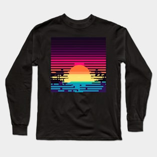 Pixelated sunset Long Sleeve T-Shirt
